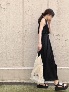 「SLOBE IENA（スローブイエナ）のアイテム（ワンピース）」を使った、ari☆さん（レディース・155cm）の夏コーディネート