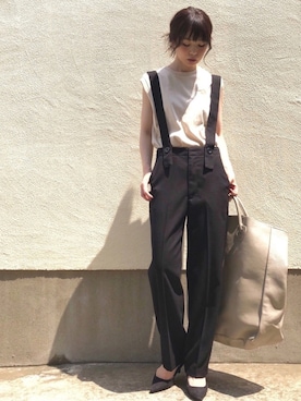 「ビッグトート」｜「アイテム（Tシャツ/カットソー）」を使った、ari☆さん（レディース・155cm）の夏コーディネート