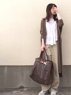 「sita parantica（シータパランティカ）のSITA PARANTICA レザートートBAG L◇（トートバッグ）」を使った、ari☆さん（レディース・155cm）の夏コーディネート