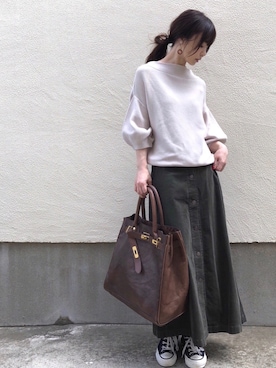 「sita parantica（シータパランティカ）のSITA PARANTICA レザートートBAG L◇（トートバッグ）」を使った、ari☆さん（レディース・155cm）の秋コーディネート