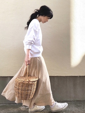 「SHIPS（シップス）のアイテム（スウェット）」を使った、ari☆さん（レディース・155cm）の春コーディネート