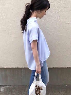 「AZUL ENCANTO（アズールエンカント）のアイテム（シャツ/ブラウス）」を使った、ari☆さん（レディース・155cm）の春コーディネート