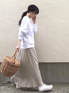 「SHIPS（シップス）のアイテム（スウェット）」を使った、ari☆さん（レディース・155cm）の春コーディネート