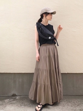 「URBAN RESEARCH Sonny Label（アーバンリサーチサニーレーベル）のアイテム（帽子）」を使った、ari☆さん（レディース・155cm）の夏コーディネート