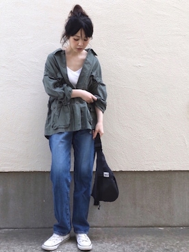 「アイテム（ブラジャー、ホワイト系）」を使った、ari☆さん（レディース・155cm）の秋コーディネート