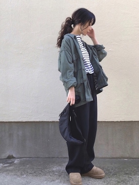 「Deuxieme Classe（ドゥーズィエムクラス）のアイテム（ボディバッグ/ウエストポーチ）」を使った、ari☆さん（レディース・155cm）の秋コーディネート