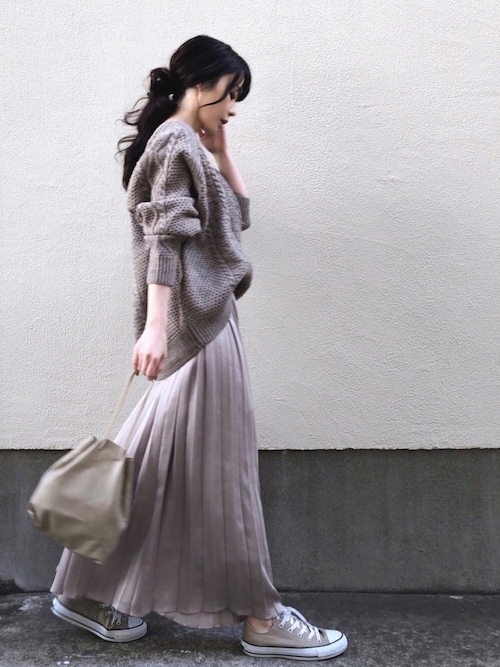 ari☆さんのニット/セーター「ローゲージキーネックケーブルニットプルオーバー*(AMERICAN HOLIC|アメリカンホリック)」を使ったコーディネート