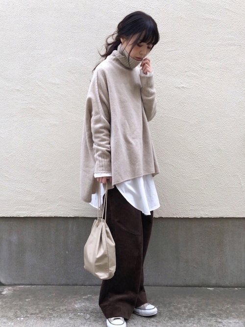 セール】ウールカシミヤワイドタートルネックプルオーバー