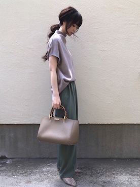「AZUL ENCANTO（アズールエンカント）のアイテム（Tシャツ/カットソー）」を使った、ari☆さん（レディース・155cm）の夏コーディネート