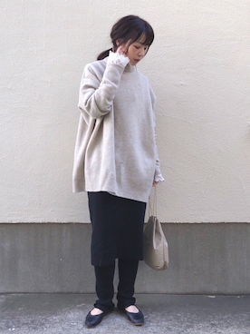 「クルーネックニット」｜ari☆さん（レディース・155cm）の冬コーディネート