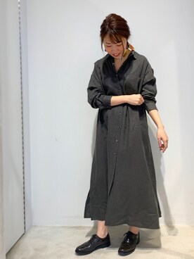 「Rouge vif（ルージュヴィフ）のアイテム（シャツワンピース）」を使った、hidem421nさん（レディース・161cm）の春コーディネート