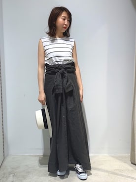 「Rouge vif（ルージュヴィフ）のアイテム（シャツワンピース）」を使った、hidem421nさん（レディース・161cm）の春コーディネート