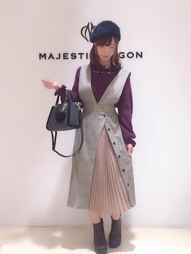 マジェスティックレゴンアミュプラザ鹿児島店スタッフさん（レディース・158cm）の冬コーディネート