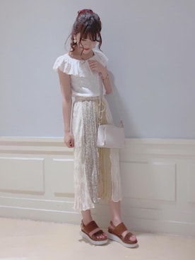「amelier MAJESTIC LEGON（アメリエルマジェスティックレゴン）のアイテム」を使った、マジェスティックレゴンアミュプラザ鹿児島店スタッフさん（レディース・162cm）の春コーディネート