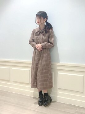 「アウターコーデ」｜「アイテム（ライダースジャケット）」を使った、マジェスティックレゴンアミュプラザ鹿児島店スタッフさん（レディース・162cm）の秋コーディネート