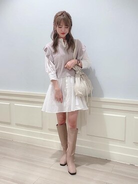 「MAJESTIC LEGON（マジェスティックレゴン）のアイテム（チュニック）」を使った、マジェスティックレゴンアミュプラザ鹿児島店スタッフさん（レディース・162cm）の夏コーディネート