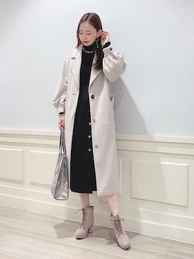 「Iラインスカート」｜「アイテム（その他アウター）」を使った、マジェスティックレゴンアミュプラザ鹿児島店スタッフさん（レディース・165cm）の秋コーディネート