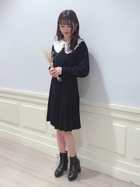 「丸襟ブラウス」｜マジェスティックレゴンアミュプラザ鹿児島店スタッフさん（レディース・162cm）の冬コーディネート