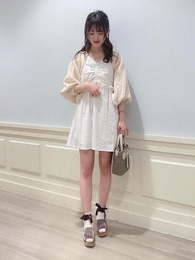 「ミニワンピ」｜マジェスティックレゴンアミュプラザ鹿児島店スタッフさん（レディース・162cm）の春コーディネート