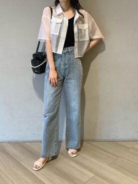 「でにむ」｜「アイテム（キャミソール）」を使った、マジェスティックレゴンアミュプラザ鹿児島店スタッフさん（レディース・165cm）の夏コーディネート