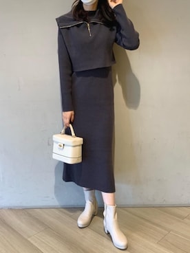 「わんぴ」｜「アイテム（帽子）」を使った、マジェスティックレゴンアミュプラザ鹿児島店スタッフさん（レディース・165cm）の秋コーディネート