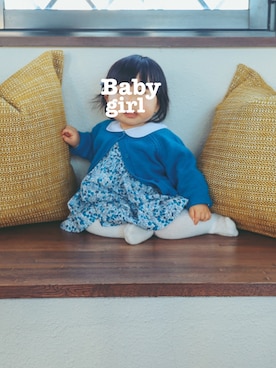 「むすめコーデ」｜「アイテム（ワンピース/ドレス）」を使った、baby_yさん（キッズ・70cm）の冬コーディネート