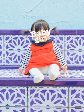 「むすめコーデ」｜「アイテム（ワンピース/ドレス）」を使った、baby_yさん（キッズ・70cm）の冬コーディネート