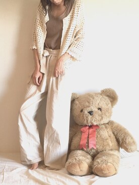 「Ungrid（アングリッド）のウォッシュワッフルタンクトップ（タンクトップ）」を使った、momori▽▲さん（レディース・156cm）の夏コーディネート