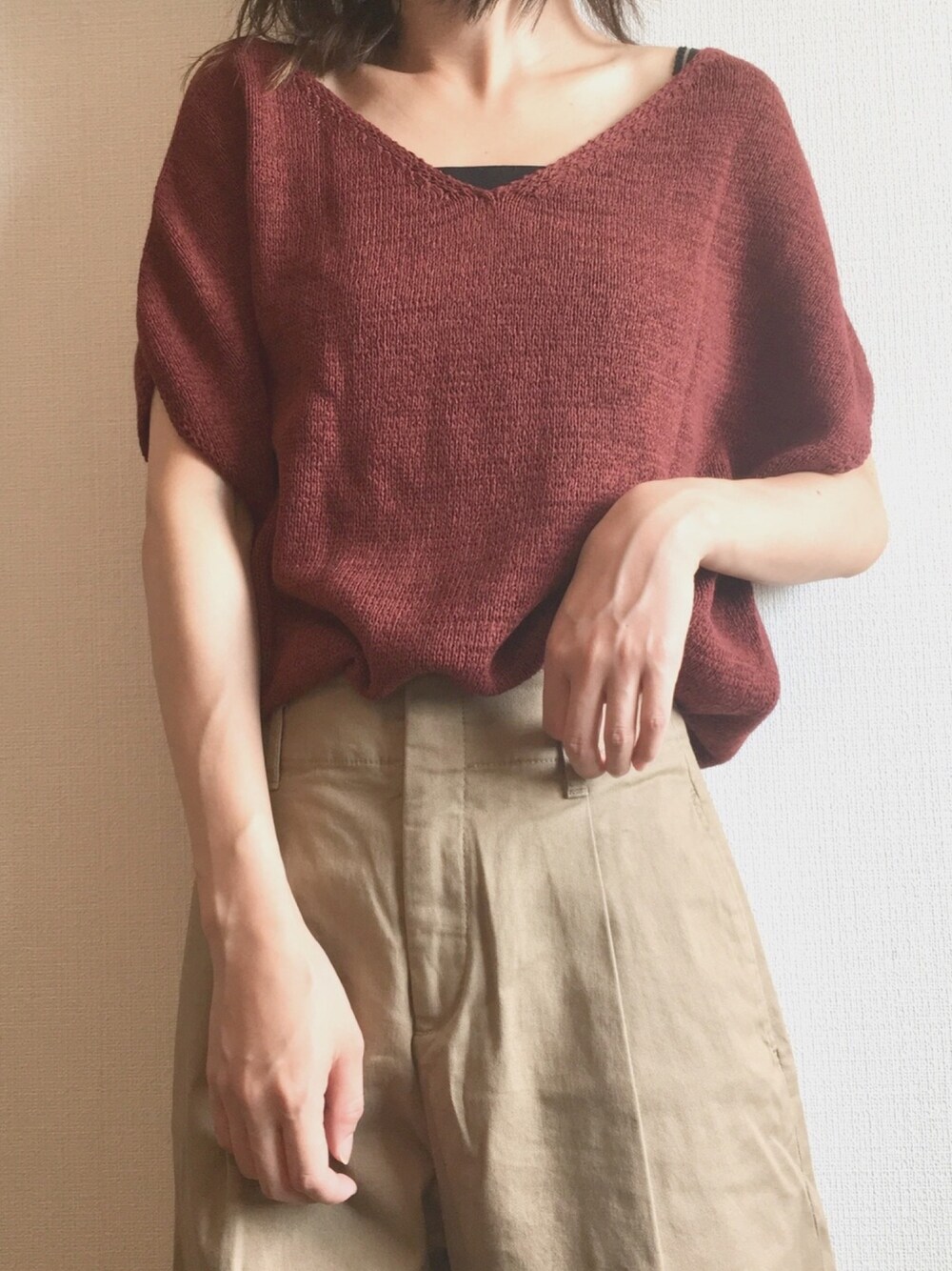 IENA TAPE YARN Vネック プルオーバー◆新品未使用 IENA（イエナ）の「テープヤーン ワイドリブ Vネックプルオーバー