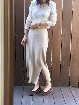 「NOMBRE IMPAIR（ノンブルアンペール）のアイテム（ニット/セーター）」を使った、momori▽▲さん（レディース・156cm）の秋コーディネート