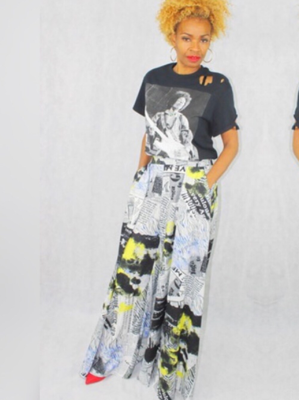 「Wide Pants、Edgy、fashion、outfit、lotd、lookbook、STYLE、fashionista、blackandwhite、mystyle」｜「Luster Strutのアイテム（その他パンツ、その他）」を使った、Fonda Johnsonさん（レディース・163cm）の冬コーディネートの1枚目の写真
