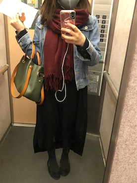 「TICCA（ティッカ）のアイテム（シャツワンピース）」を使った、emiさん（レディース・154cm）の秋コーディネート