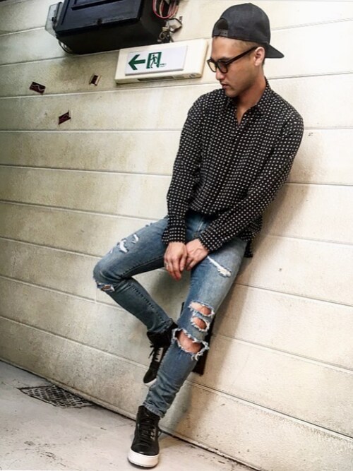 後払い手数料無料 サンローラン ドット シャツ 美品 ジャケット デニム シャツ Kerjakahwin Co