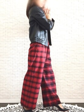 「handmade」｜「アイテム（ライダースジャケット）」を使った、madokaさん（レディース・158cm）の冬コーディネート