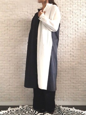 「handmade」｜「アイテム（シャツワンピース）」を使った、madokaさん（レディース・158cm）の冬コーディネート