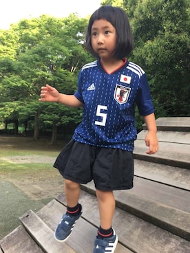 「アイテム（ジャージ）」を使った、meinooyajiさん（キッズ・110cm）の夏コーディネート