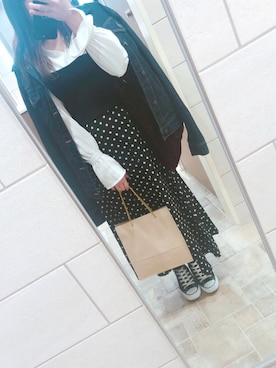 「Ungrid（アングリッド）のアイテム（チューブトップ）」を使った、r e e  ➹さん（レディース・158cm）の春コーディネート