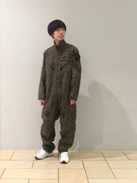 つなぎ オールインワンを使った カーキ のメンズ人気ファッションコーディネート ユーザー ショップスタッフ Wear