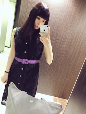 「tricot COMME des GARCONS（トリココムデギャルソン）のアイテム（ワンピース）」を使った、餅さん（レディース・161cm）の夏コーディネート