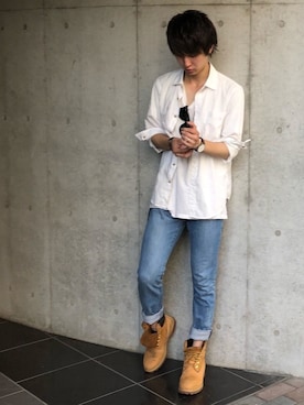 「無地党」｜「アイテム（アクセサリー）」を使った、れんさん（メンズ・172cm）の秋コーディネート