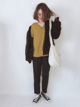 「Burner（バーナー）のアイテム」を使った、TOMOKAさん（レディース・162cm）の冬コーディネート