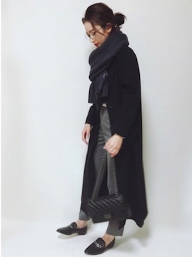 「H&M（エイチ・アンド・エム）のアイテム（ジャケット/アウター）」を使った、TOMOKAさん（レディース・162cm）の冬コーディネート