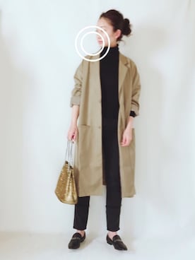 「EMODA（エモダ）のアイテム（その他アウター）」を使った、TOMOKAさん（レディース・162cm）の冬コーディネート