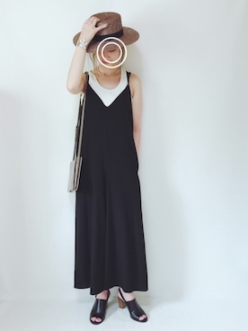「ROPE' PICNIC（ロペピクニック）のアイテム（つなぎ/オールインワン）」を使った、TOMOKAさん（レディース・162cm）の夏コーディネート
