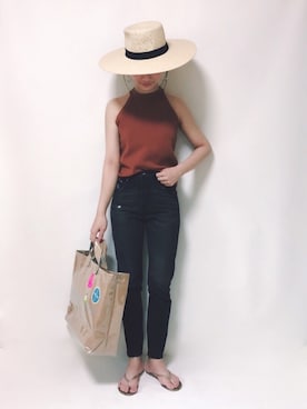 「FREE'S MART（フリーズマート）のアイテム（パンツ）」を使った、TOMOKAさん（レディース・162cm）の夏コーディネート