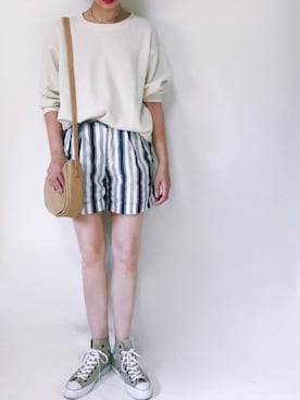 「Right-on（ライトオン）のアイテム（パンツ）」を使った、TOMOKAさん（レディース・162cm）の夏コーディネート