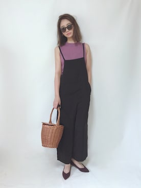 「ROPE' PICNIC（ロペピクニック）のアイテム（つなぎ/オールインワン）」を使った、TOMOKAさん（レディース・162cm）の夏コーディネート