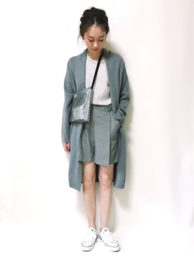 「AZUL ENCANTO（アズールエンカント）のアイテム（その他アウター）」を使った、TOMOKAさん（レディース・162cm）の秋コーディネート