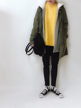 「NATURAL BEAUTY BASIC（ナチュラルビューティーベーシック）のアイテム（ジャケット/アウター）」を使った、TOMOKAさん（レディース・162cm）の冬コーディネート