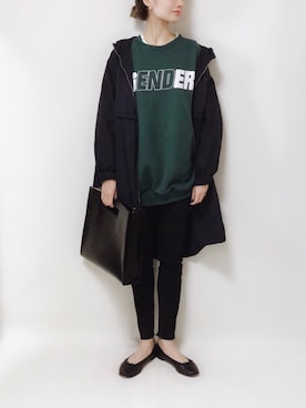 「H&M（エイチ・アンド・エム）のアイテム（スウェット）」を使った、TOMOKAさん（レディース・162cm）の春コーディネート